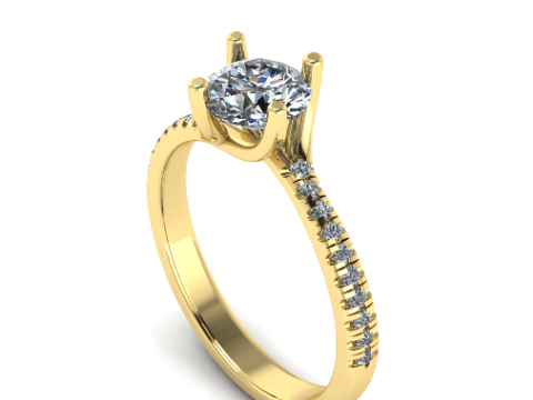 442 Ring with round stones 3D Принт Модель