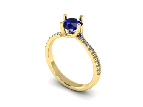 442 Ring with round stones 3D Принт Модель