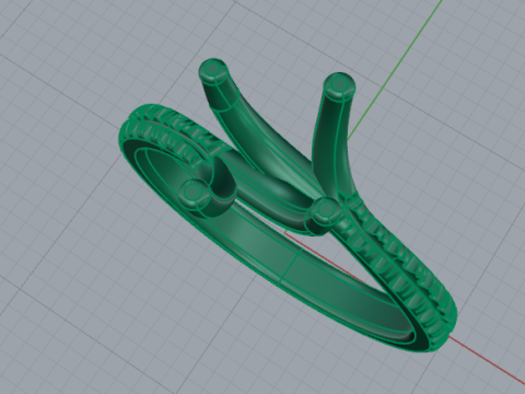 442 Ring with round stones 3D Принт Модель