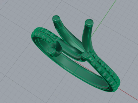 442 Ring with round stones 3D Print Model