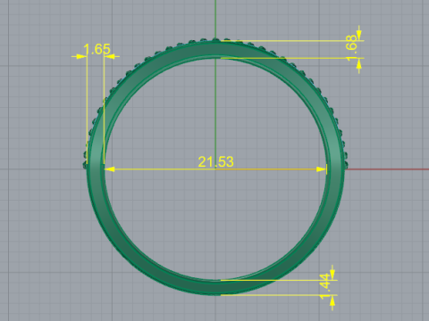 443 Ring 115 stones 3D 打印模型