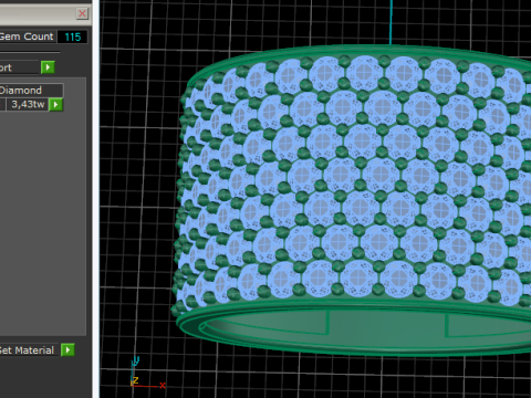 443 Ring 115 stones 3D 打印模型