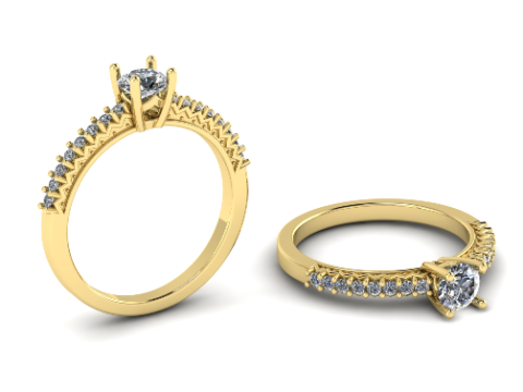 Ring445 Ring with round stones 3Dプリントモデル