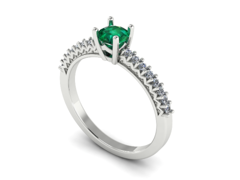 Ring445 Ring with round stones 3Dプリントモデル