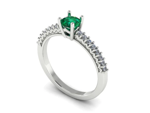 Ring445 Ring with round stones 3D Print Model