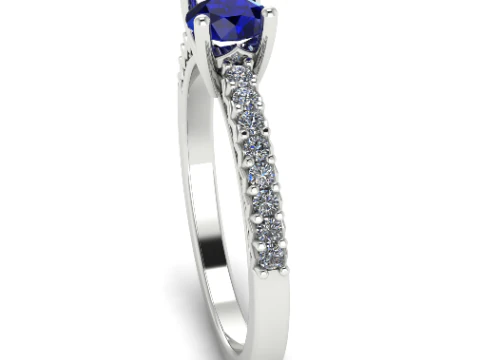 Ring445 Ring with round stones 3D Print Model