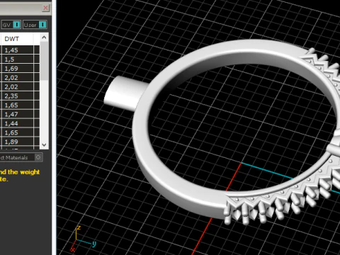 Ring445 Ring with round stones 3D Print Model