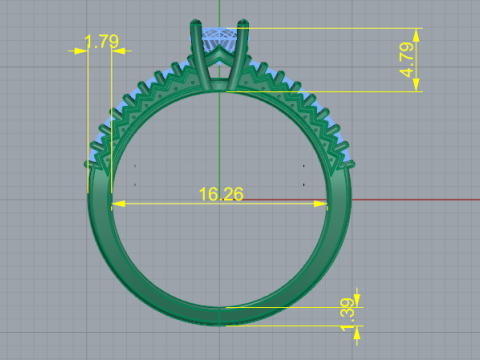 Ring445 Ring with round stones 3Dプリントモデル