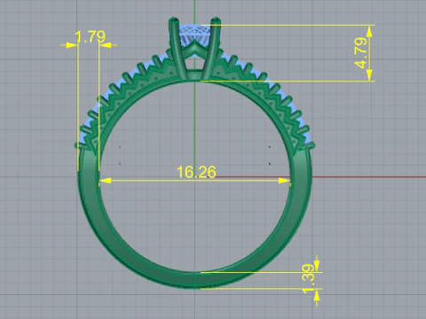 Ring445 Ring with round stones 3D Print Model