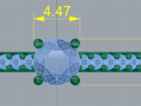 Ring445 Ring with round stones 3Dプリントモデル