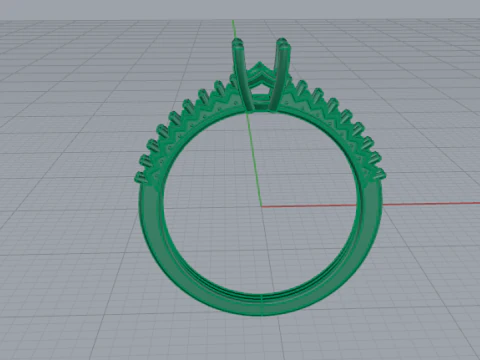 Ring445 Ring with round stones 3D Print Model