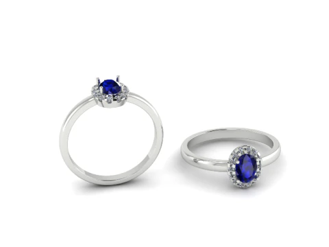 446 Oval stone ring 3D Print Model