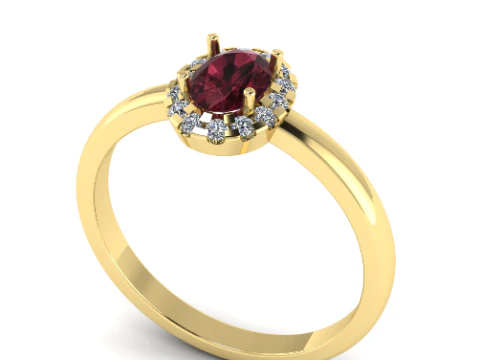 446 Oval stone ring 3D Print Model