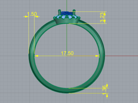 446 Oval stone ring Modèles 3D en vedette