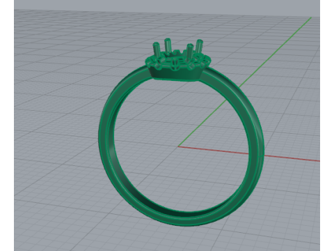446 Oval stone ring Modèles 3D en vedette