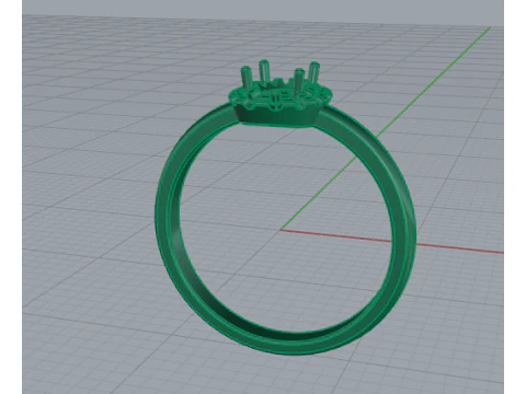 446 Oval stone ring 3D Print Model