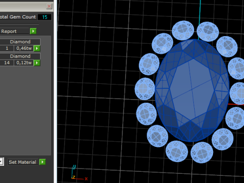 446 Oval stone ring Modèles 3D en vedette