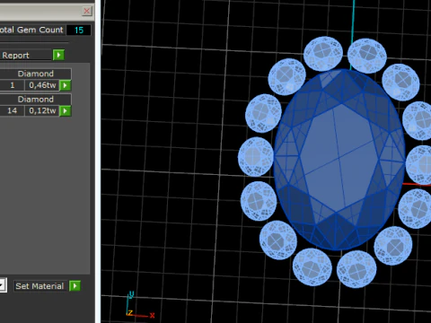 446 Oval stone ring 3D Print Model