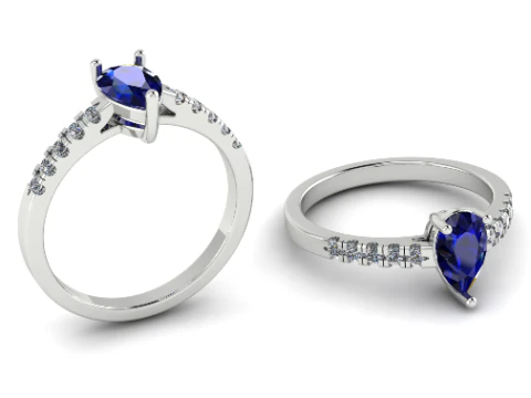 448 Ring with Pear sto 3D Print Model