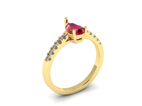 448 Ring with Pear sto 3D Print Model