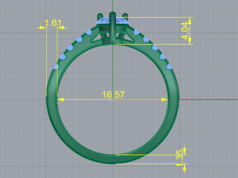 448 Ring with Pear sto 3D Print Model