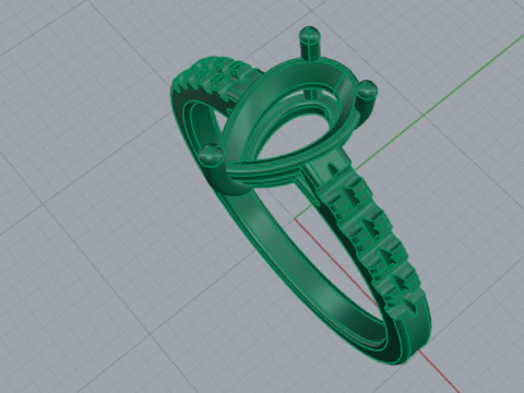 448 Ring with Pear sto 3D Print Model
