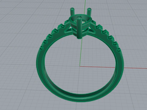 448 Ring with Pear sto 3D Print Model