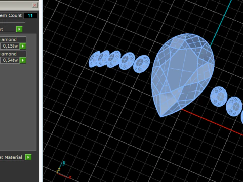 448 Ring with Pear sto 3D Print Model