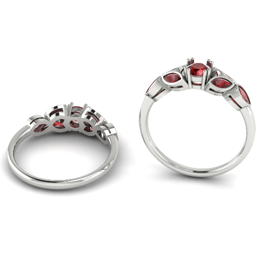454 Ring with marquise stones 3D Принт Модель .c4d .max .obj .3ds .fbx .stl .blend