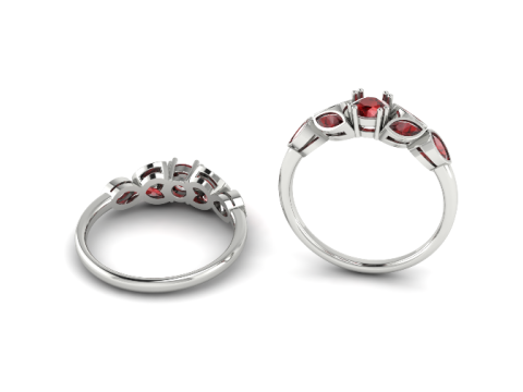 454 Ring with marquise stones 3D Print Model
