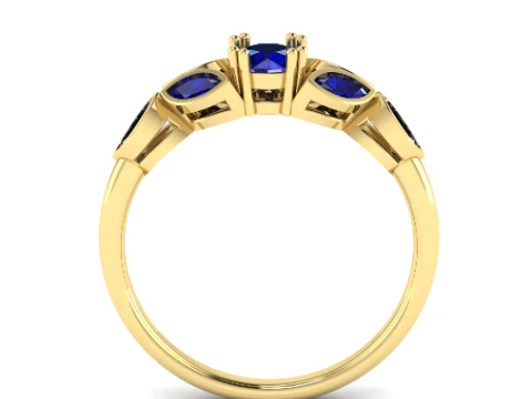 454 Ring with marquise stones 3D Print Model
