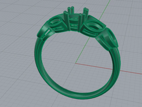 454 Ring with marquise stones 3D Print Model