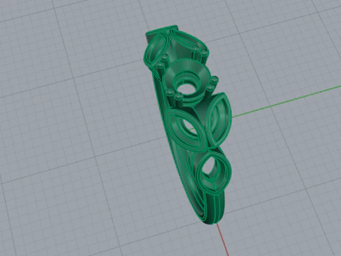454 Ring with marquise stones 3D Print Model