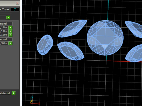 454 Ring with marquise stones 3D Print Model