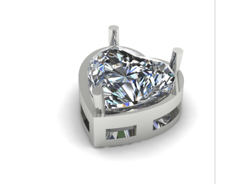 455 Ring with one stone 3D Print Model