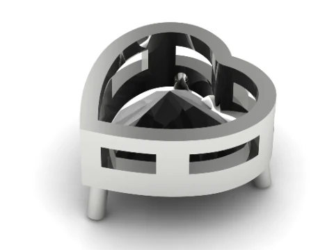 455 Ring with one stone 3D Print Model