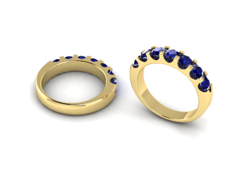 458 Ring with round stones 3D Print Model