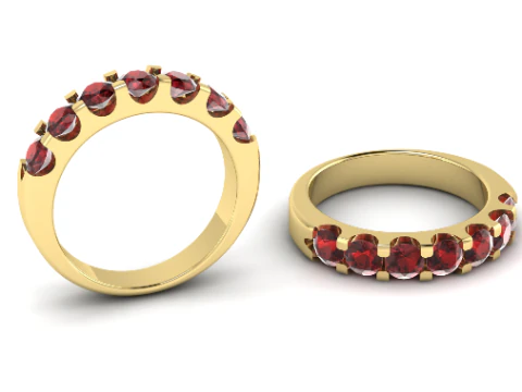 458 Ring with round stones 3D Print Model