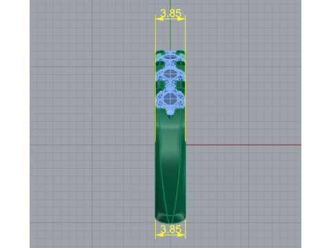 458 Ring with round stones 3D Print Model