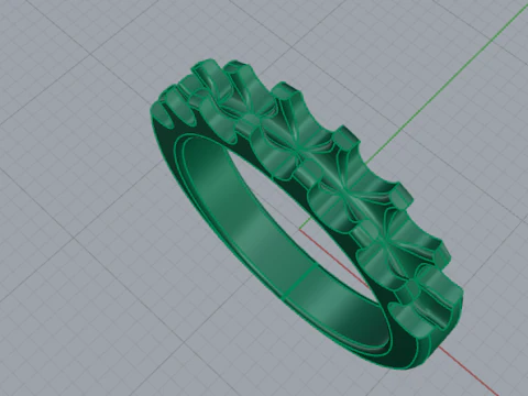 458 Ring with round stones 3D Print Model