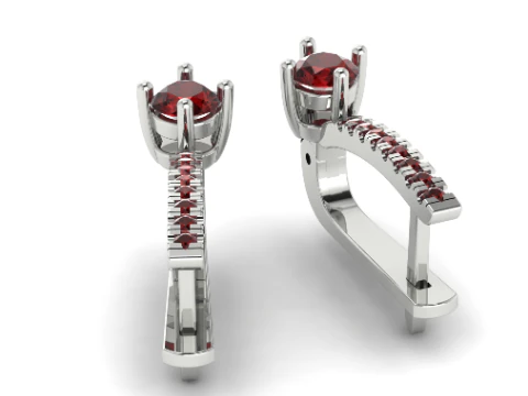 459 Earrings with stones 3D Print Model