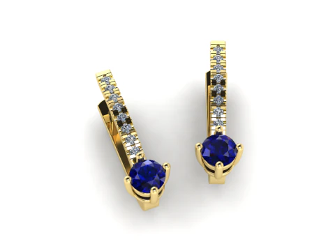 459 Earrings with stones 3D Print Model