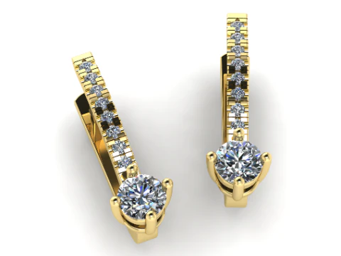 459 Earrings with stones 3D Print Model