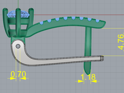 459 Earrings with stones 3D Baskı Modeli