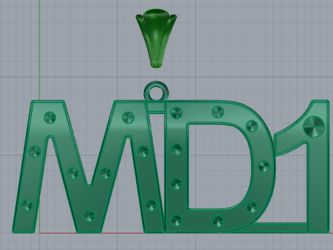 681 Pendant with MD1 inscription Modello di stampa 3D