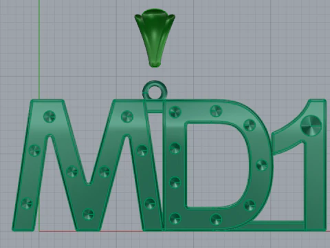 681 Pendant with MD1 inscription 3D Print Model