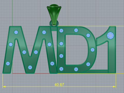 681 Pendant with MD1 inscription Modello di stampa 3D
