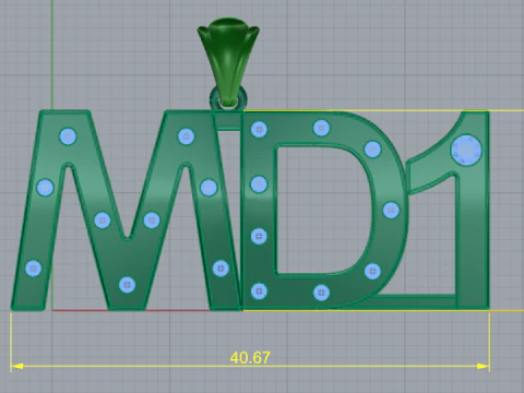 681 Pendant with MD1 inscription 3D Print Model
