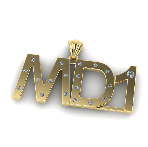 681 Pendant with MD1 inscription 3D Print Model .c4d .max .obj .3ds .fbx .stl .blend