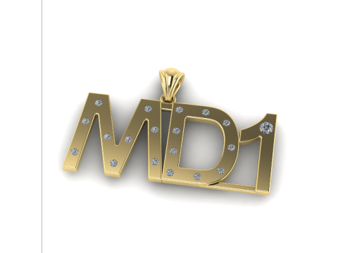 681 Pendant with MD1 inscription 3D Print Model